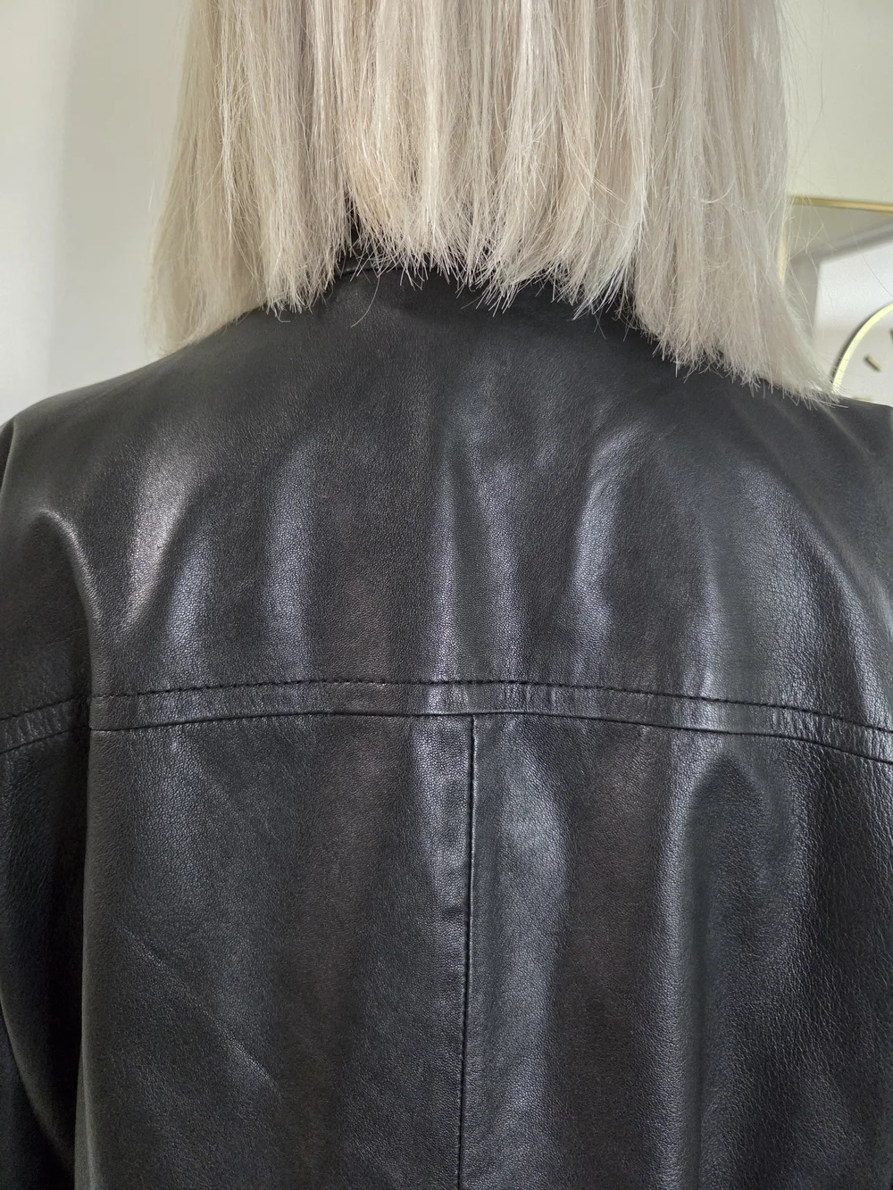 Michael Kors Womens Black Leather Moto Jacket with Gold Hardware Size 16